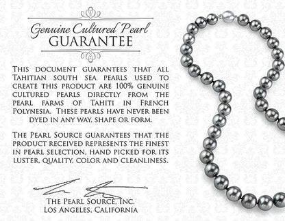 10-11Mm Genuine Black Tahitian South Sea Cultured Pearl Laurel Ring for Women