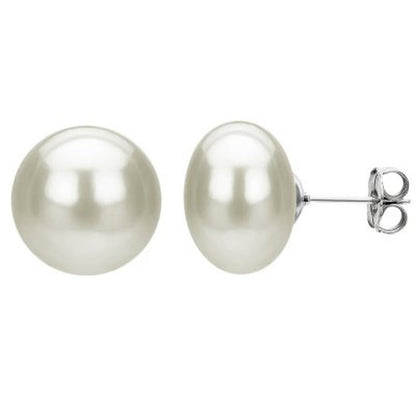 Sterling Silver Heart Clasp Freshwater Pearl Necklace and Earring Set (7-8Mm)