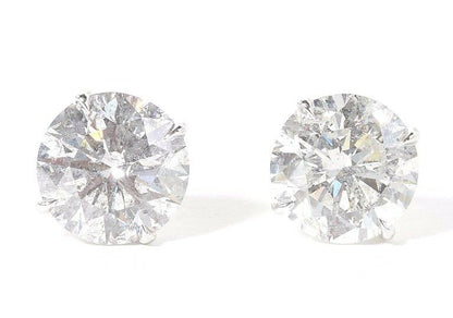 5 Carat Each Round Diamond Stud Earring 10.10 carats of diamonds F color SI3 14k