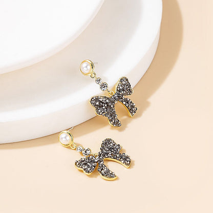 Rose Gold Earrings for Women Bow Earrings Jewellery Birthday Proposal Gift Weddi
