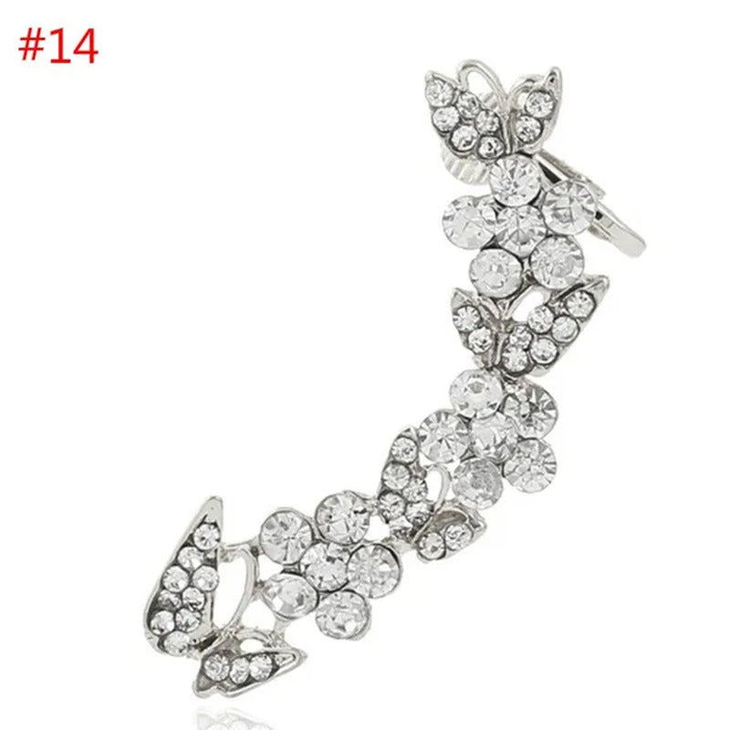New Fashion Women Ladies Causal Crystal Diamond Clip Ear Cuff Stud Women Punk Wr