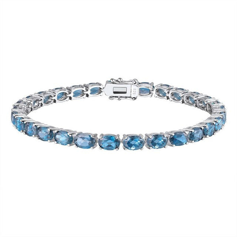 Pure 925 Sterling Silver Women'S Hand Bracelets Wholesale Natural Topaz Peridot