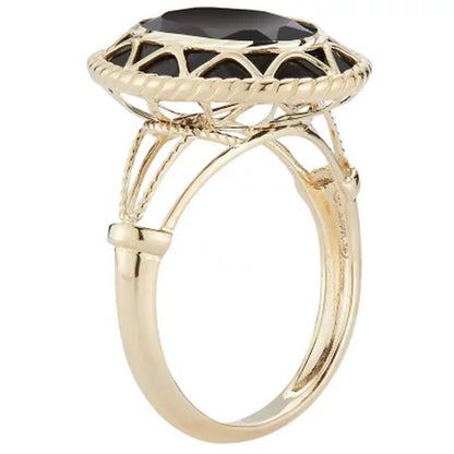 Oval Black Onyx Ring in 14K Yellow Gold