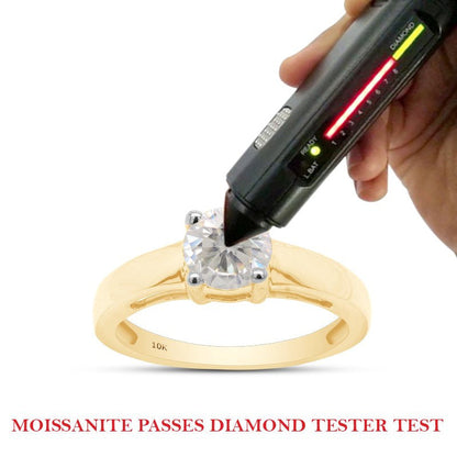 1 Carat 6.5MM round Cut Lab Created Moissanite Diamond Solitaire Engagement Ring
