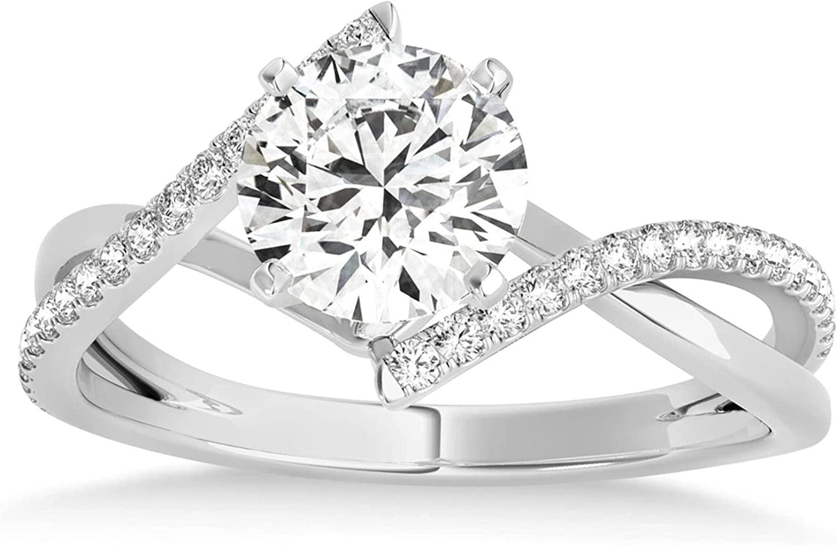 Diamond Bypass Semi-Mount Ring/Wedding Band in Platinum (0.14Ct)