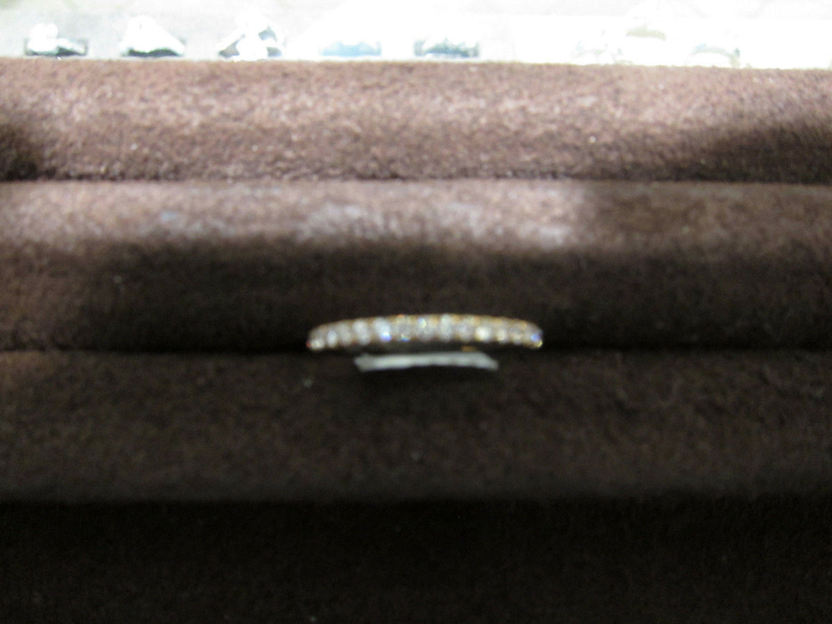 diamond rose gold round brilliant eternity band all around set diamond