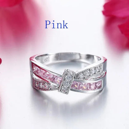 Trendy Women Rings with Brilliant Cubic Zirconia Luxury Engagement Rings Fashion