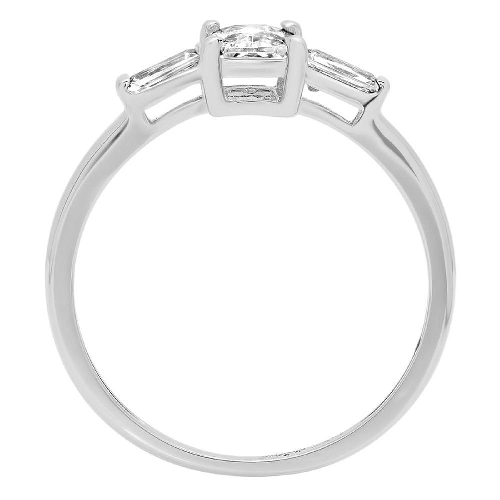 0.8 Ct Brilliant Emerald Cut VVS1 Genuine Conflict Free Clear Simulated Diamond