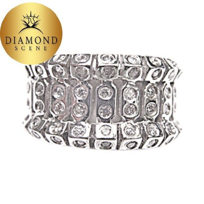 DIAMONDS ARE BEZEL SET ONLY ON TOP BAND