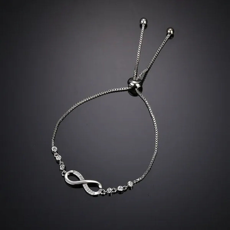 2020 New Arrival 925 Sterling Silver Charm Bracelet Jewelry Infinity Eight Cryst