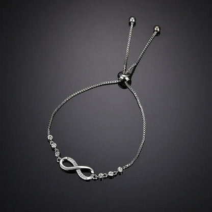 2020 New Arrival 925 Sterling Silver Charm Bracelet Jewelry Infinity Eight Cryst