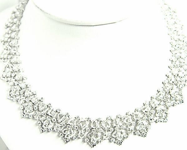 DIAMOND ROUND BRILLIANT SHAPE SPECIAL CUT ROSE SHAPE MULTI SIZE PEAR NECKLACE