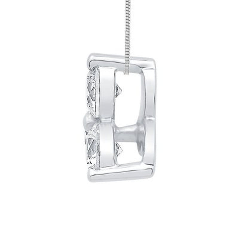 0.38 CT. T.W. Diamond Three Stone Pendant in 14K White Gold