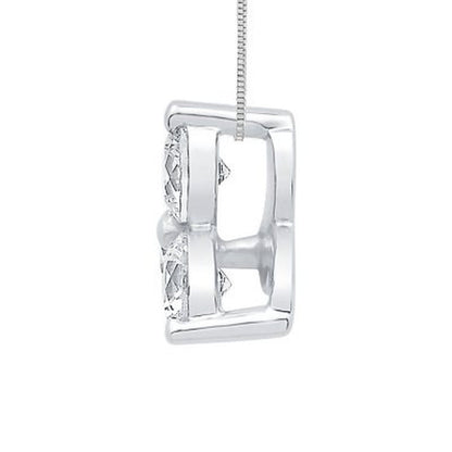 0.38 CT. T.W. Diamond Three Stone Pendant in 14K White Gold