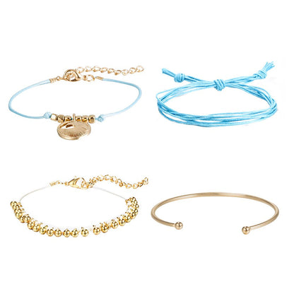 Moon Beads of Wire Rope Jewelry Love Vintage Hand-Knitted Set Small 4 Bracelet B