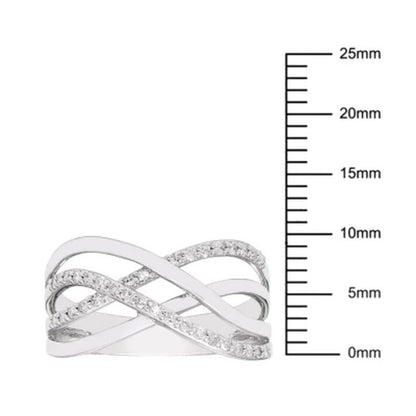 0.20 CT. T.W. Sterling Silver Diamond Overlap Band