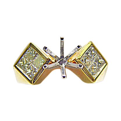 DIAMOND 8 PRINCESS SHAPE INVISIBLE SET BEZEL SET SETTING