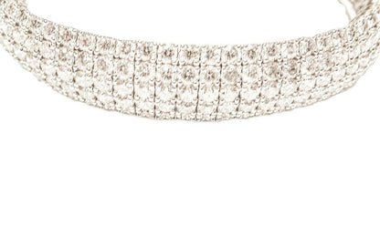 DIAMOND TOP SET CUFF BANGLE 5 ROW DIAMOND ROUND BRILLIANT BANGLE BRACELET