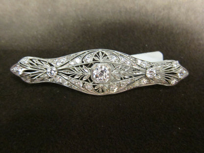 DIAMOND PIN ANTIQUE OLD EURO MINER SET BROOCH IN CTR ONLY APROX ONE CARAT CENTER