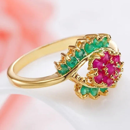 Jewelry Wedding Ring for Women Emerald Ruby Engagement Diamond Ring