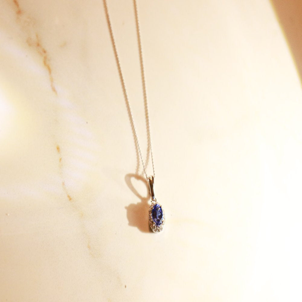 Gin & Grace 10KT WG Tanzanite and Diamond Accent Pendant Necklace