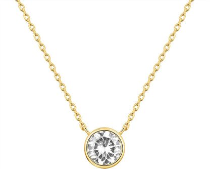 14K Gold Plated 1.00 Ct (D Color, VVS Clarity) CZ Simulated Diamond Bezel-Set So