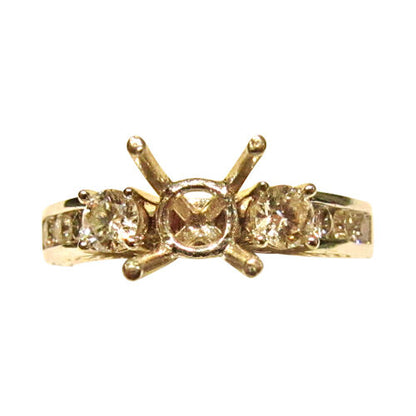 DIAMOND ROUND BRILLIANT SETTING ANTIQUE STYLE SETTING ENGAGEMENT SETTING