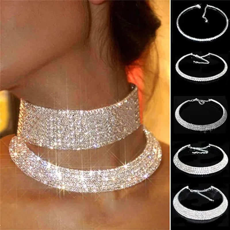 Best Valentine'S Day Gift! Hot Sale New Women Rhinestone Collar Necklace Choker