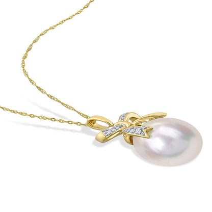 Miabella Women'S 12-12.5Mm Drop-Shaped South Sea Cultured Freshwater Pearl and 1
