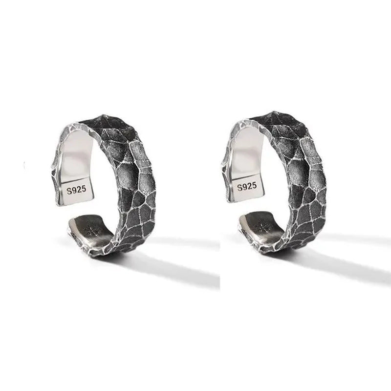 Vintage Stone Pattern Ring Men and Women Simple Personality Ring Fashion Hand Je
