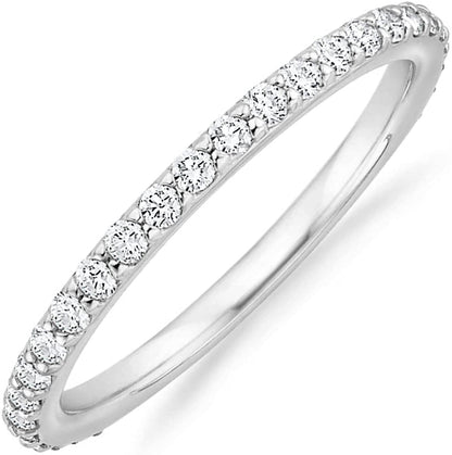 14K Gold Plated Cubic Zirconia Diamond Stackable Eternity Bands for Women