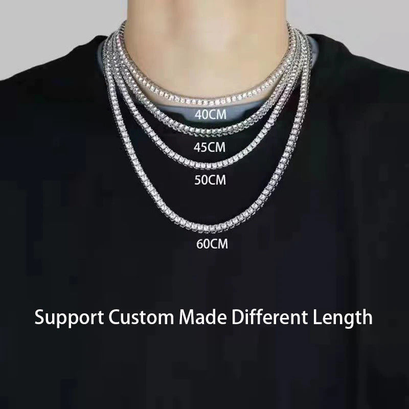 4Mm Moissanite Tennis Chain Necklace Sparkling Lab Diamond Necklace Fine Jewelry