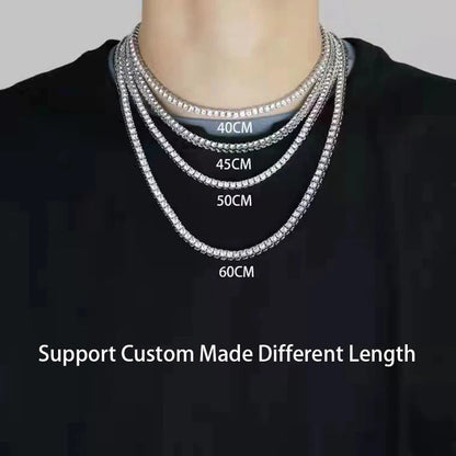 4Mm Moissanite Tennis Chain Necklace Sparkling Lab Diamond Necklace Fine Jewelry