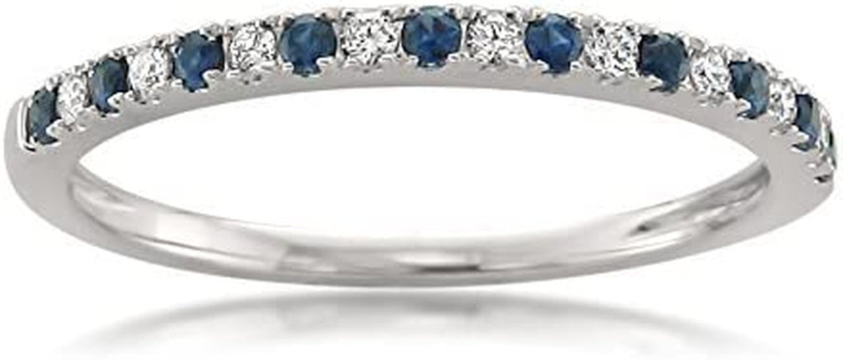 1/4 Carat Diamond, Pave-Set 14Kt White Gold Bridal Wedding Band Ring for Women (