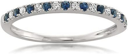 1/4 Carat Diamond, Pave-Set 14Kt White Gold Bridal Wedding Band Ring for Women (