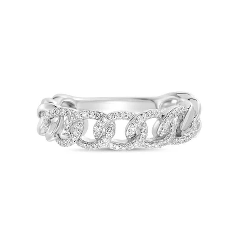 0.19 CT. T.W. Diamond Link Ring in Sterling Silver