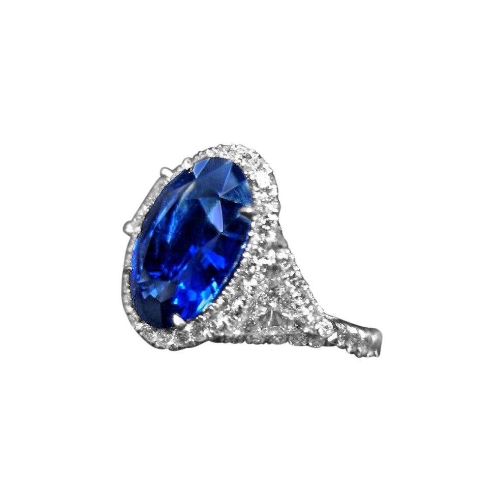 SAPPHIRE OVAL SHAPE DIAMOND TRILLION ROUND BRILLIANT SHAPE