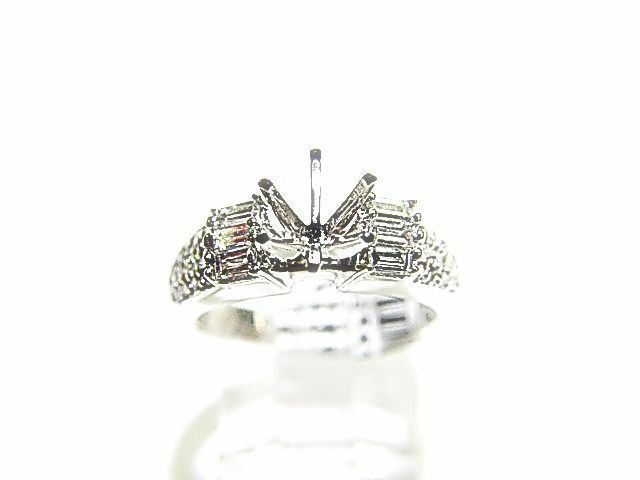 DIAMOND 6 BAGUETTE SHAPE ROUND BR PAVE SET SETTING 6 PRONG