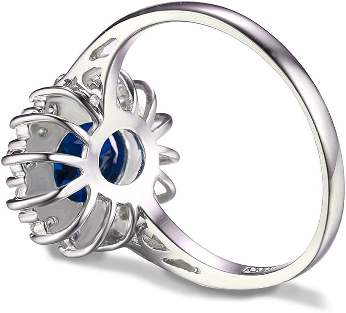 Princess Diana Kate Middleton Class Gemstone Birthstone Sapphire Halo Engagement