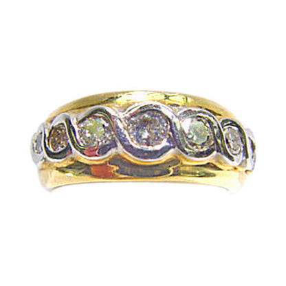 DIAMOND 7 ROUND BRILLIANT SHAPE BEZEL SET DIAMOND BAND