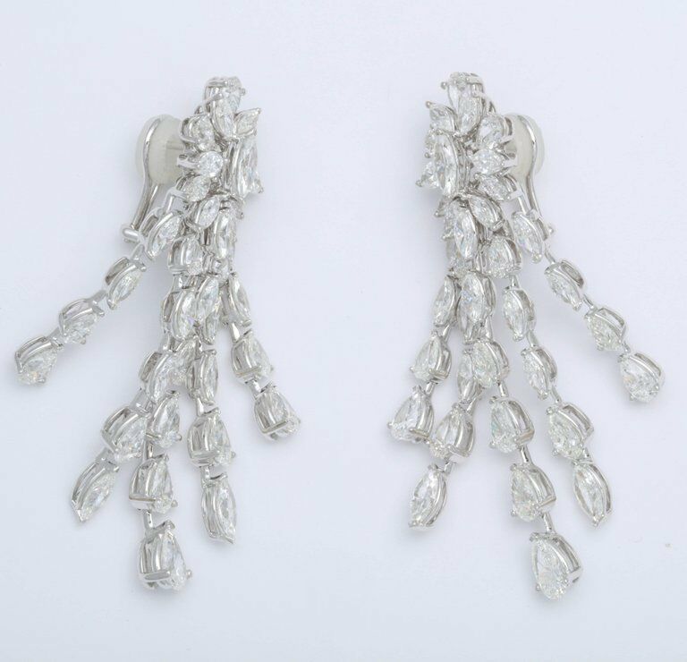 Diamond 36.41 carats of marquise and pear shape diamonds set in 18k white gold.