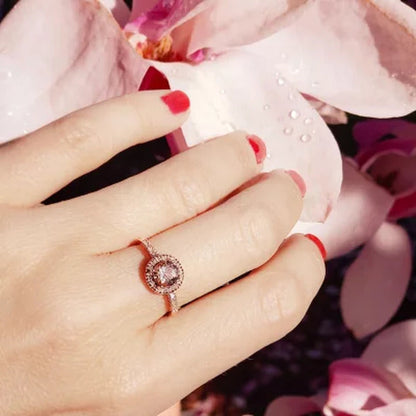 Morganite and 0.13 CT. T.W. Diamond Fashion Ring in 14K Rose Gold