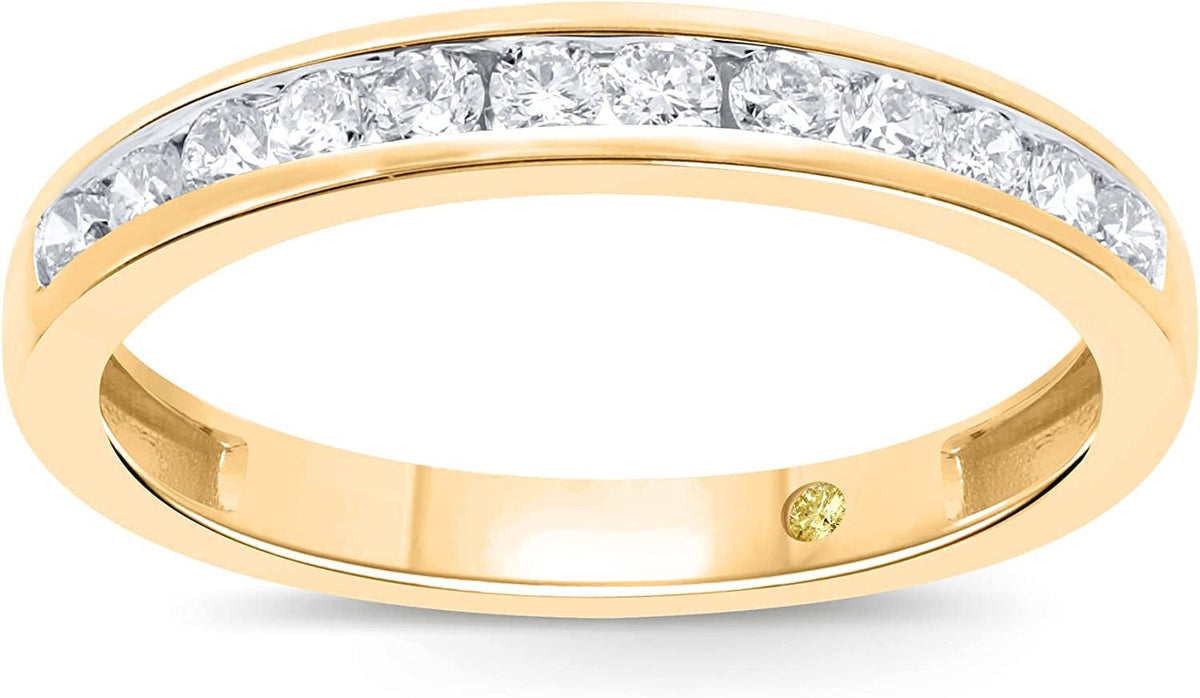 1/6 - 1/2 CT TW Certified Lab Created Diamond Channel Rings - Sparkling 10K Soli