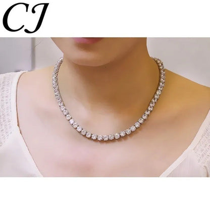 CANDICE Hot Sale 18K White Gold Plated round CZ Diamond Classic Women Wedding Ne