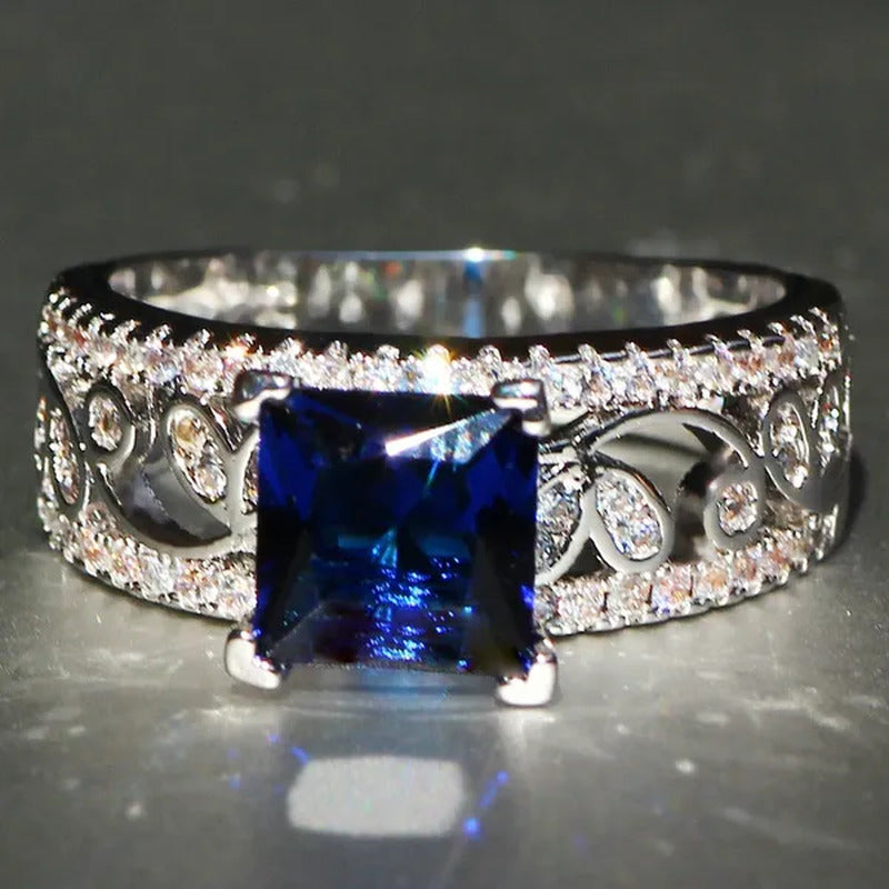Elegant 925 Silver Yellow Diamond Birthstone Gemstones Engagement Wedding Annive