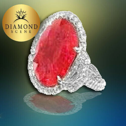 AIGS CERTIFIED NATURAL VIVID RED COLOR RUBY OVAL SHAPE SET UNIQUE HALFMOON ROUND
