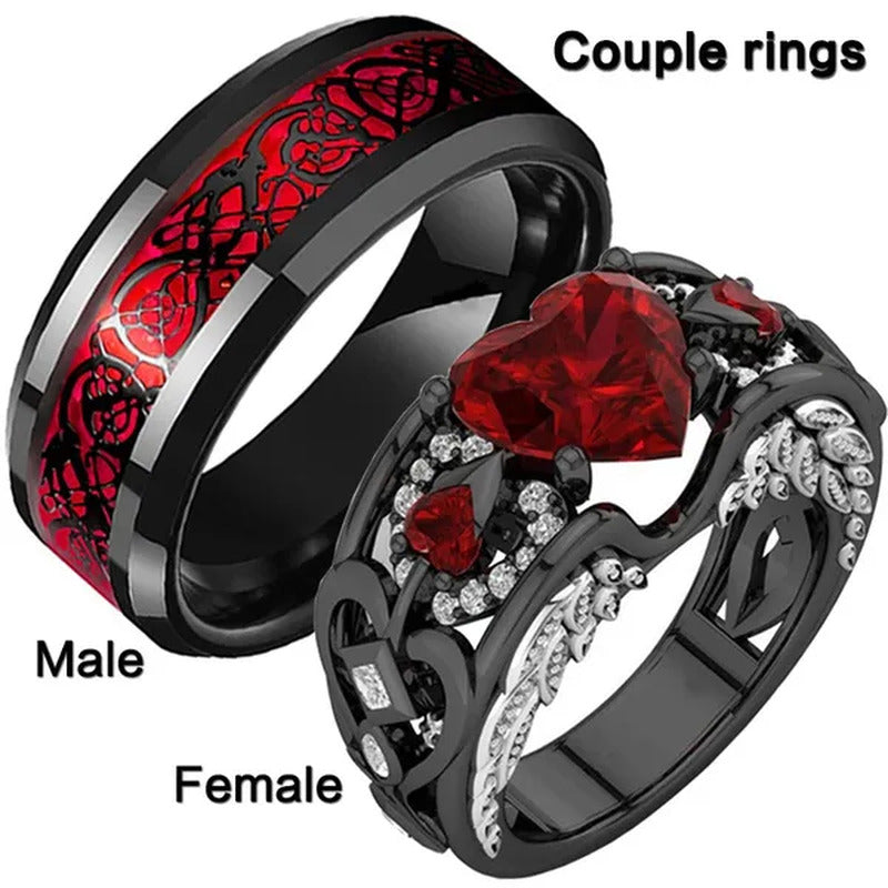 European and American Stainless Steel Dragon Pattern Men'S Ring Couple Pair Ring