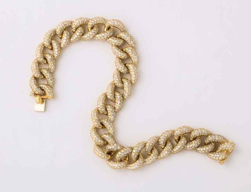 Diamond Link Bracelet Yellow Gold