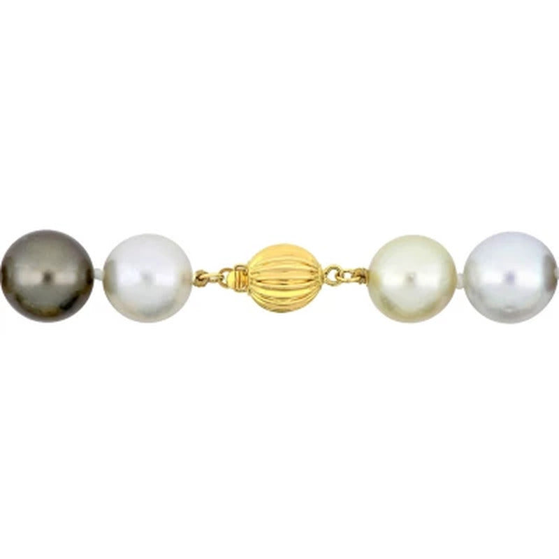 Allura 11-13 Mm Multi-Colored South Sea and Tahitian Pearl Necklace in 14K Yello
