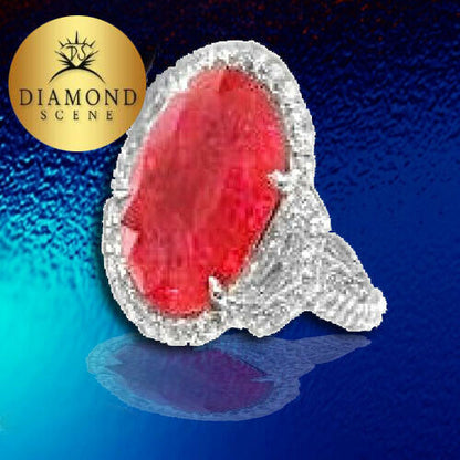 AIGS CERTIFIED NATURAL VIVID RED COLOR RUBY OVAL SHAPE SET UNIQUE HALFMOON ROUND